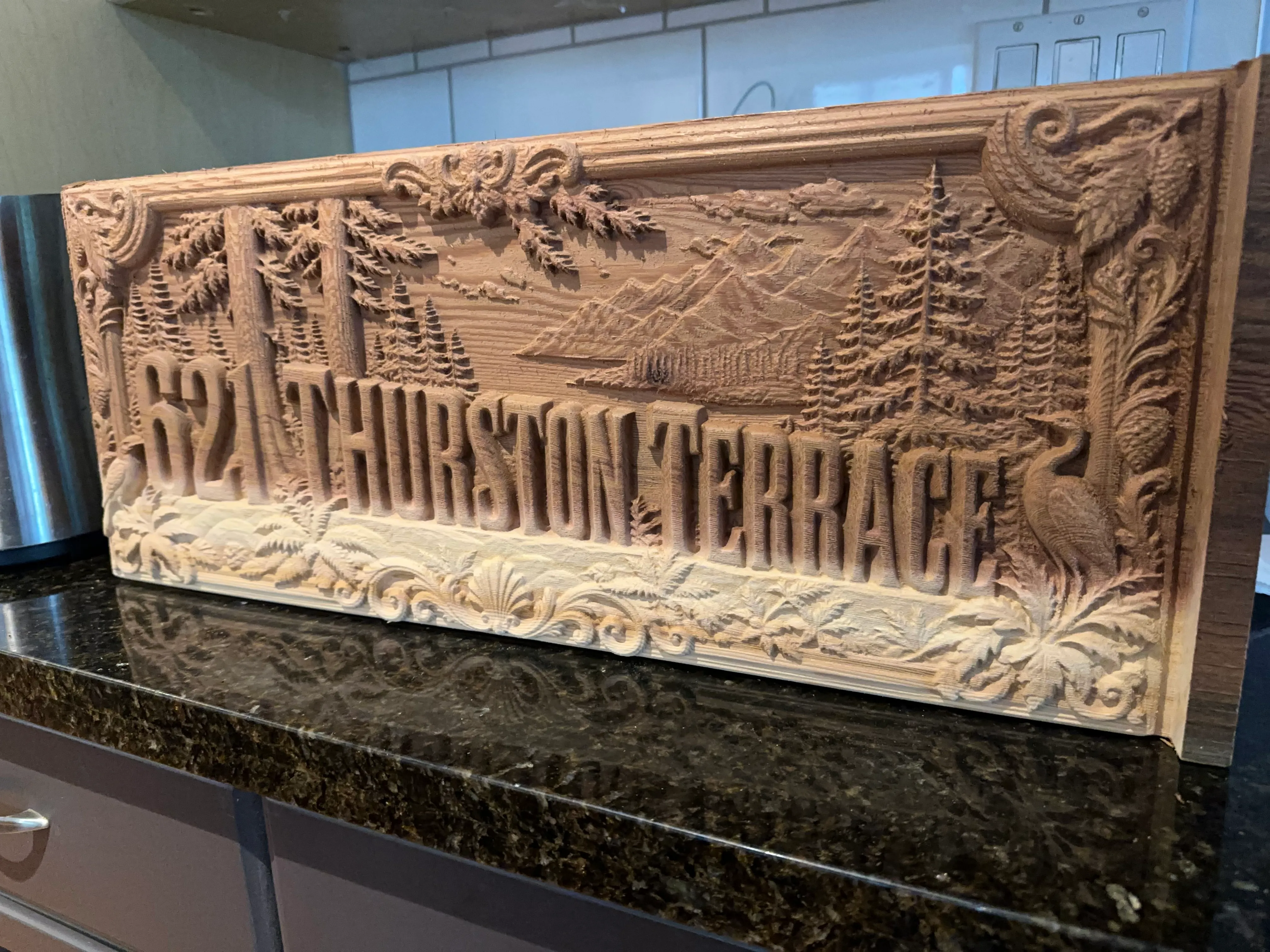 621 Thurston Terrace, carved, before finishing